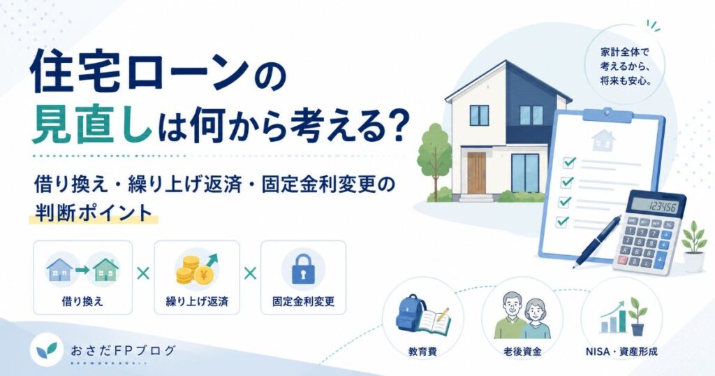住宅ローンの見直しで借り換え・繰り上げ返済・固定金利変更を比較